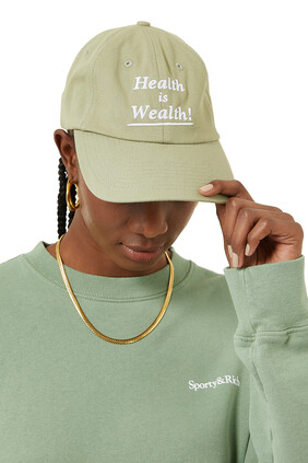 Health Is Wealth Embroidered Baseball Cap